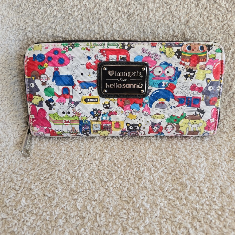 Loungefly X Sanrio Hello Kitty‎ Characters Town Print Zip Around Wallet